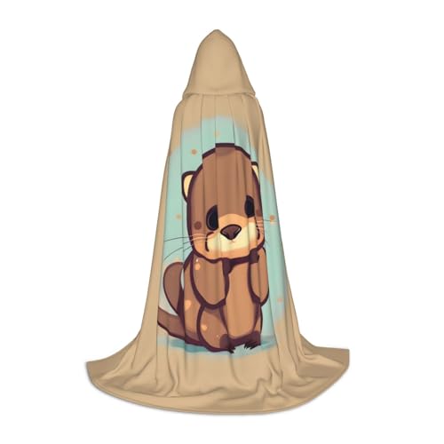 axzttupy Kapuzenumhang mit süßem Otter-Druck, für Karneval, Halloween und Motto-Partys, bequemer Umhang axzttupy Kapuzenumhang mit süßem Otter-Druck, für Karneval, Halloween und Motto-Partys, bequemer Umhang von axzttupy