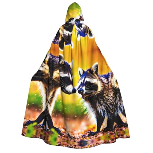 axzttupy Kapuzenumhang mit süßem Waschbär-Druck, für Halloween, Cosplay, Karneval und Maskerade-Partys, Uni-Umhang axzttupy Kapuzenumhang mit süßem Waschbär-Druck, für Halloween, Cosplay, Karneval und Maskerade-Partys, Uni-Umhang von axzttupy