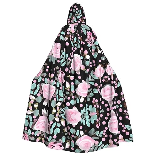 axzttupy Kapuzenumhang mit süßem rosa Rosen-Mix, Leopardenmuster, für Halloween, Cosplay, Karneval und Maskerade-Partys, Uni-Umhang axzttupy Kapuzenumhang mit süßem rosa Rosen-Mix, Leopardenmuster, für Halloween, Cosplay, Karneval und Maskerade-Partys, Uni-Umhang von axzttupy