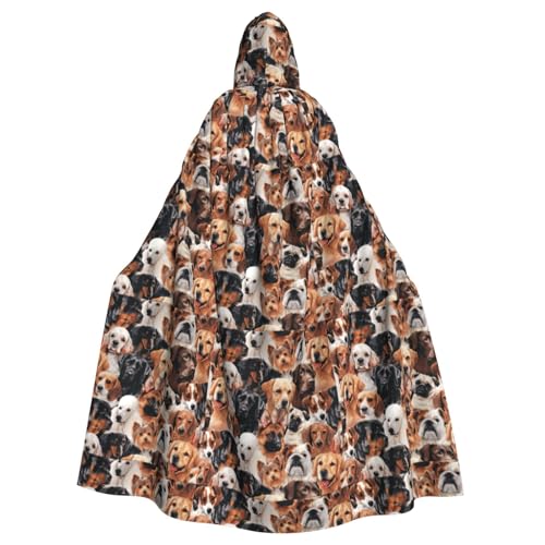 axzttupy Kapuzenumhang mit vielen Hunden, Unisex, Halloween, volle Länge, für mittelalterliche Renaissance-Cosplay-Kostüme von axzttupy