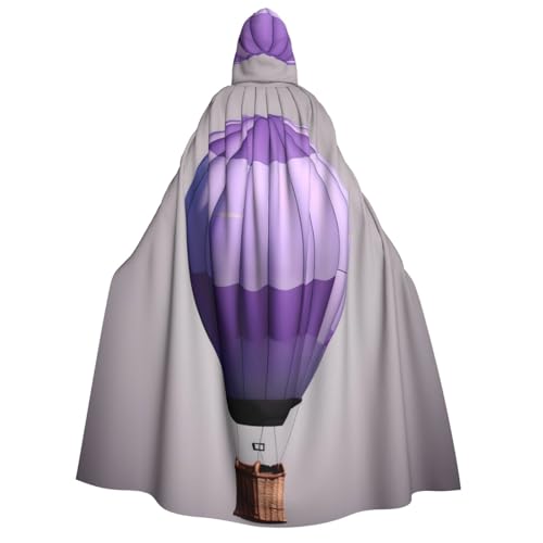 axzttupy Lavendel-Heißluftballon-Druck, Erwachsenen-Kapuzenumhang, Halloween, Weihnachten, Karneval, Partys, Mittelalter-Kostüm von axzttupy