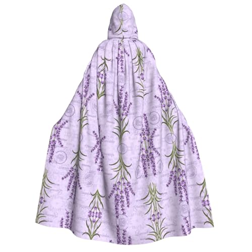 axzttupy Lavendel-Stempeldruck für Erwachsene, Kapuzenumhang, Halloween, Weihnachten, Karneval, Partys, Mittelalter-Kostüm von axzttupy