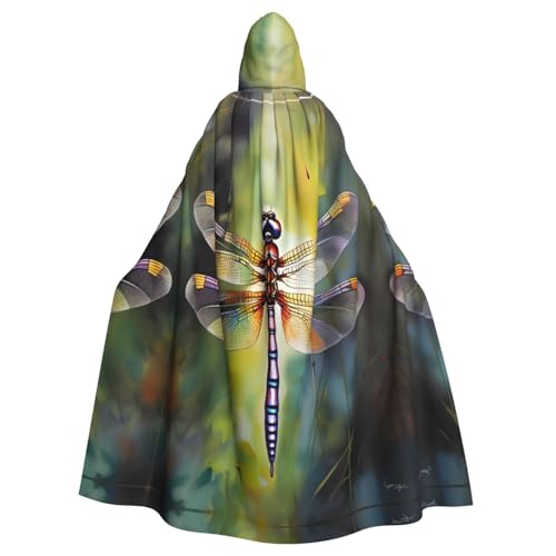 axzttupy Libellen-Gemälde-Druck, Unisex, Halloween-Kapuzenumhang, volle Länge, für mittelalterliche Renaissance-Cosplay-Kostüme von axzttupy