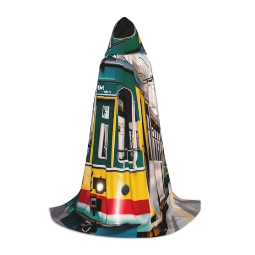 axzttupy Lissabon Tram Print Hooded Cloak Cape For Carnival Halloween And Motto Parties Comfortable Cloak von axzttupy