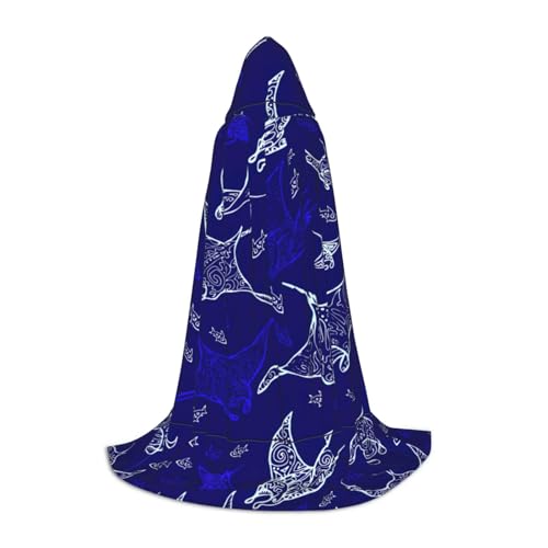 axzttupy Manta Ray und Fisch-Druck, Kapuzenumhang für Karneval, Halloween und Motto-Partys, bequemer Umhang axzttupy Manta Ray und Fisch-Druck, Kapuzenumhang für Karneval, Halloween und Motto-Partys, bequemer Umhang von axzttupy