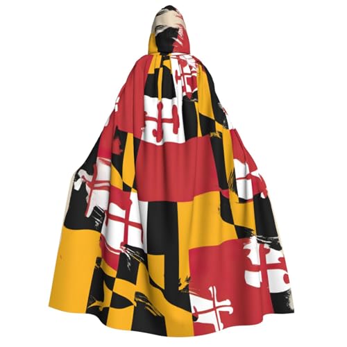 axzttupy Maryland-Flaggen-Aufdruck, Erwachsenen-Kapuzenumhang, Halloween, Weihnachten, Karneval, Partys, Mittelalter-Kostüm von axzttupy