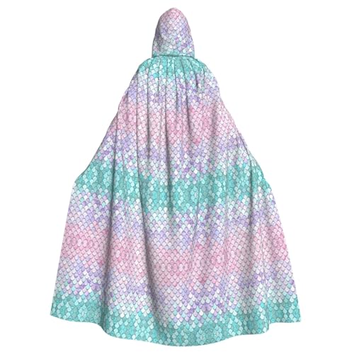 axzttupy Meerjungfrauen-Umhang, Unisex, Halloween-Kapuzenumhang, volle Länge, für mittelalterliche Renaissance-Cosplay-Kostüme von axzttupy