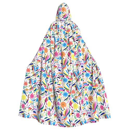 axzttupy Mexikanischer Otomi-Tier-Druck, Unisex, Halloween-Kapuzenumhang, volle Länge, für mittelalterliche Renaissance-Cosplay-Kostüme von axzttupy