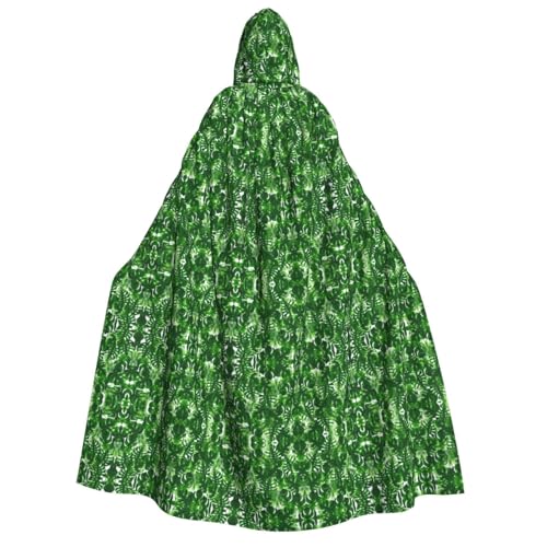 axzttupy Monstera Deliciosa Bananen-Palmen-Druck, Erwachsenenkostüm, mit Kapuze, Halloween, Weihnachten, Karneval, Partys, Mittelalter-Kostüm von axzttupy