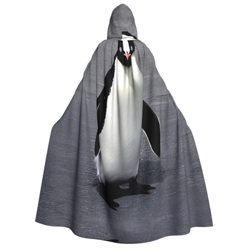 axzttupy Niedlicher Pinguin-Druck für Erwachsene, Kapuzenumhang, Halloween, Weihnachten, Karneval, Partys, Mittelalter-Kostüm von axzttupy