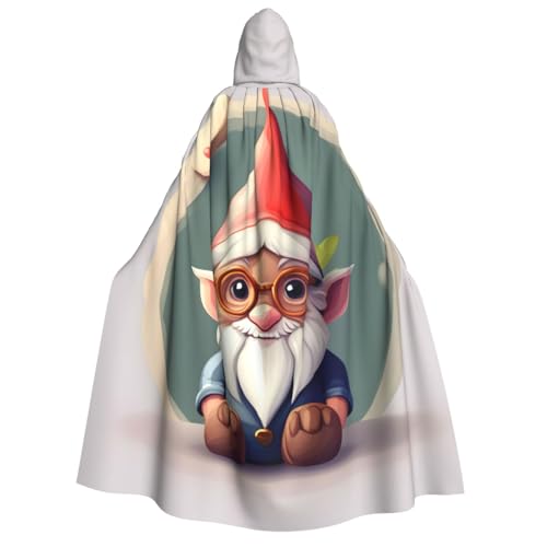 axzttupy Niedlicher Zwergen-Druck, Erwachsenen-Kapuzenumhang, Halloween, Weihnachten, Karneval, Partys, Mittelalter-Kostüm von axzttupy