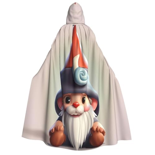 axzttupy Niedlicher Zwergenhut, Druck, Erwachsenen-Kapuzenumhang, Halloween, Weihnachten, Karneval, Partys, Mittelalter-Kostüm von axzttupy