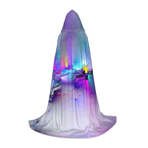 axzttupy Northern Lights Painting Print Unisex Hooded Full Length Cloak For Wizard Christmas Carnival Halloween Cosplay von axzttupy
