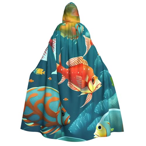 axzttupy Ocean Unterwasserfisch-Aufdruck, Erwachsenen-Kapuzenumhang, Halloween, Weihnachten, Karneval, Partys, Mittelalter-Kostüm axzttupy Ocean Unterwasserfisch-Aufdruck, Erwachsenen-Kapuzenumhang, Halloween, Weihnachten, Karneval, Partys, Mittelalter-Kostüm von axzttupy
