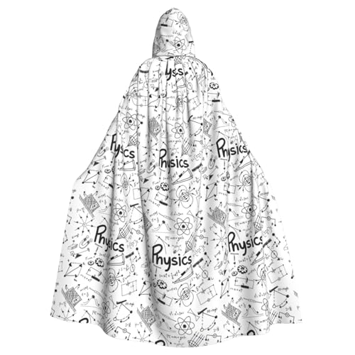 axzttupy Physik-Druck, Unisex, Halloween-Kapuzenumhang, volle Länge, für Mittelalter-Renaissance-Cosplay-Kostüme von axzttupy