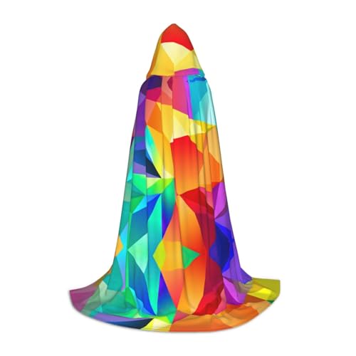 axzttupy Regenbogen, geometrischer Druck, Unisex, mit Kapuze, Umhang in voller Länge, für Zauberer, Weihnachten, Karneval, Halloween, Cosplay axzttupy Regenbogen, geometrischer Druck, Unisex, mit Kapuze, Umhang in voller Länge, für Zauberer, Weihnachten, Karneval, Halloween, Cosplay von axzttupy