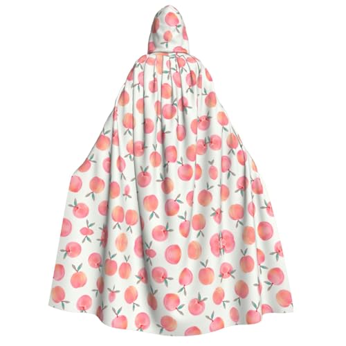 axzttupy Rosa Pfirsichmuster Druck Erwachsene Kapuzenumhang Halloween Weihnachten Karneval Partys Mittelalter Thema Kostüm von axzttupy