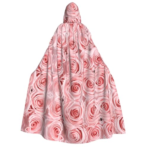 axzttupy Rosa frische Rosen Druck Erwachsene Kapuzenumhang Halloween Weihnachten Karneval Partys Mittelalter Thema Kostüm von axzttupy