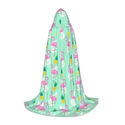 axzttupy Rosafarbener Flamingo-Ananas-Druck, Unisex, mit Kapuze, volle Länge, Umhang für Zauberer, Weihnachten, Karneval, Halloween, Cosplay axzttupy Rosafarbener Flamingo-Ananas-Druck, Unisex, mit Kapuze, volle Länge, Umhang für Zauberer, Weihnachten, Karneval, Halloween, Cosplay von axzttupy