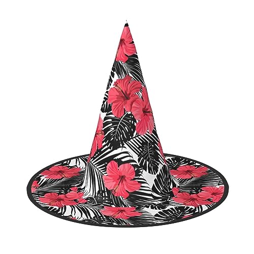 axzttupy Roter Hibiskus Druck Halloween Hexenhut Unisex Karneval Kostüm Zubehör Partys Cosplay und Festlich axzttupy Roter Hibiskus Druck Halloween Hexenhut Unisex Karneval Kostüm Zubehör Partys Cosplay und Festlich von axzttupy