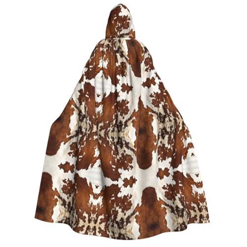 axzttupy Roter und weißer Rindsleder-Aufdruck, Erwachsenenkostüm, Kapuzenumhang, Halloween, Weihnachten, Karneval, Partys, Mittelalter-Kostüm von axzttupy