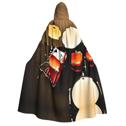 axzttupy Schlagzeug-Set, Standarddruck, Erwachsenen-Kapuzenumhang, Halloween, Weihnachten, Karneval, Partys, Mittelalter-Kostüm von axzttupy