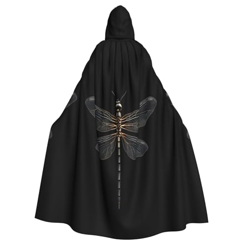 axzttupy Schwarzer Libellen-Umhang mit Kapuze, Unisex, Halloween, volle Länge, für mittelalterliche Renaissance-Cosplay-Kostüme von axzttupy
