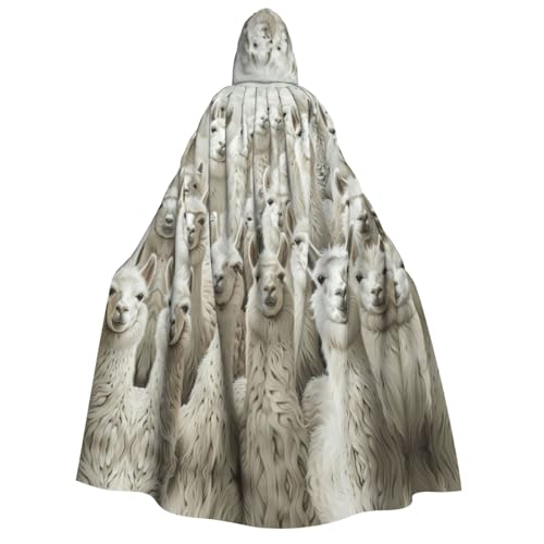 axzttupy Süßer Lama-Umhang mit Kapuze für Erwachsene, Halloween, Weihnachten, Karneval, Partys, Mittelalter von axzttupy