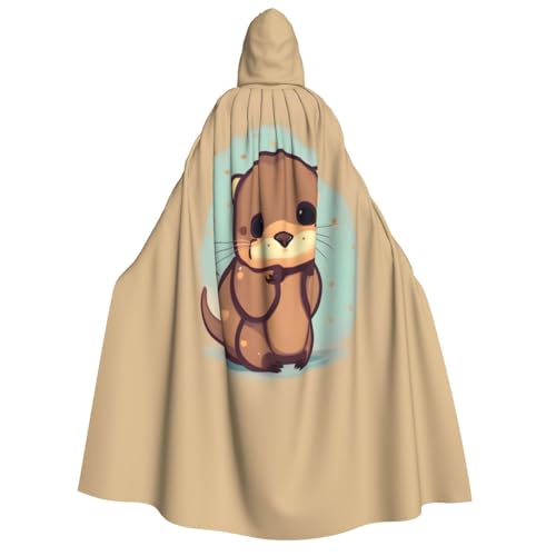 axzttupy Süßer Otter-Aufdruck, Erwachsenen-Kapuzenumhang, Halloween, Weihnachten, Karneval, Partys, Mittelalter-Kostüm von axzttupy