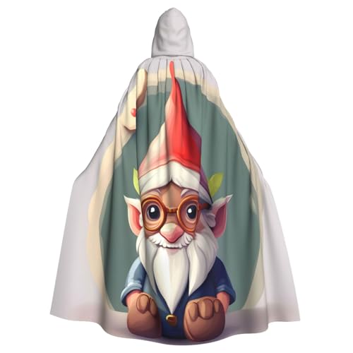 axzttupy Süßer Zwergen-Druck, Unisex, Halloween-Kapuzenumhang, volle Länge, für mittelalterliche Renaissance-Cosplay-Kostüme von axzttupy