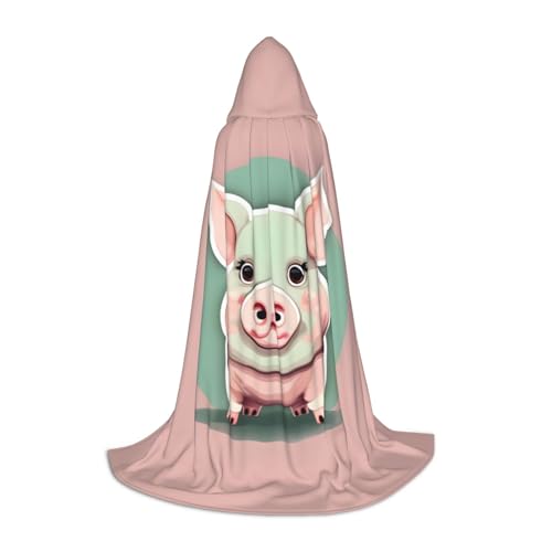 axzttupy Süßer langer Ohr-Schweine-Druck, Unisex, mit Kapuze, volle Länge, Umhang für Zauberer, Weihnachten, Karneval, Halloween, Cosplay axzttupy Süßer langer Ohr-Schweine-Druck, Unisex, mit Kapuze, volle Länge, Umhang für Zauberer, Weihnachten, Karneval, Halloween, Cosplay von axzttupy