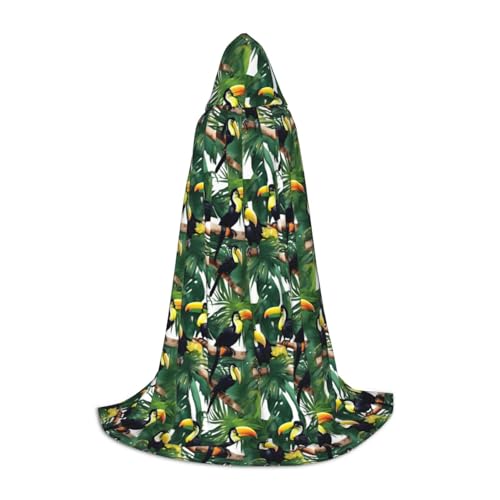 axzttupy Toucan-Umhang mit Papageienpalmenblättern, Unisex, mit Kapuze, volle Länge, für Zauberer, Weihnachten, Karneval, Halloween, Cosplay axzttupy Toucan-Umhang mit Papageienpalmenblättern, Unisex, mit Kapuze, volle Länge, für Zauberer, Weihnachten, Karneval, Halloween, Cosplay von axzttupy