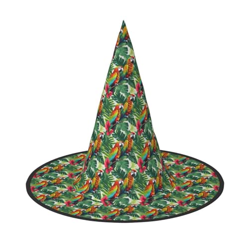 axzttupy Tropische Blume Blatt Papagei Druck Halloween Hexenhut Unisex Karneval Kostüm Zubehör Partys Cosplay und Festlich axzttupy Tropische Blume Blatt Papagei Druck Halloween Hexenhut Unisex Karneval Kostüm Zubehör Partys Cosplay und Festlich von axzttupy