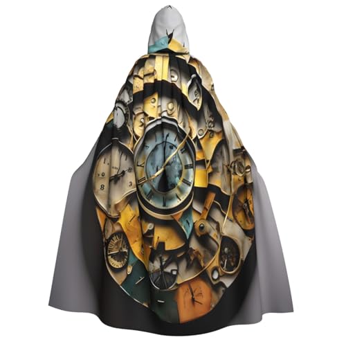 axzttupy Uhr Kunstdruck Erwachsene Kapuzenumhang Halloween Weihnachten Karneval Partys Mittelalter Thema Kostüm von axzttupy