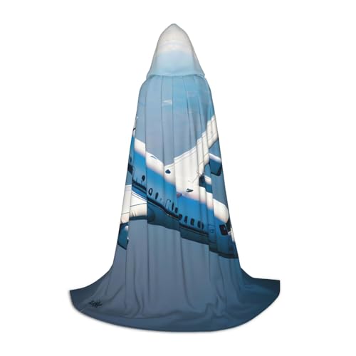 axzttupy Umhang mit Flugzeug-Druck, Unisex, mit Kapuze, für Zauberer, Weihnachten, Karneval, Halloween, Cosplay axzttupy Umhang mit Flugzeug-Druck, Unisex, mit Kapuze, für Zauberer, Weihnachten, Karneval, Halloween, Cosplay von axzttupy