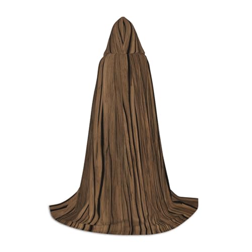 axzttupy Umhang mit Holzmaserung, Unisex, mit Kapuze, für Zauberer, Weihnachten, Karneval, Halloween, Cosplay von axzttupy