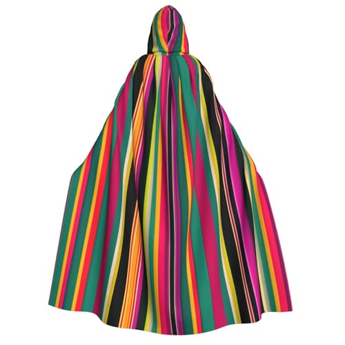 axzttupy Umhang mit Kapuze für Erwachsene, Regenbogenfarben, gestreift, Halloween, Weihnachten, Karneval, Partys, Mittelalter-Kostüm von axzttupy