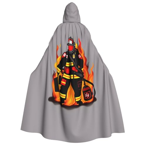 axzttupy Umhang mit Kapuze für Halloween, Cosplay, Karneval und Maskerade, Uni, Feuerwehrmann von axzttupy