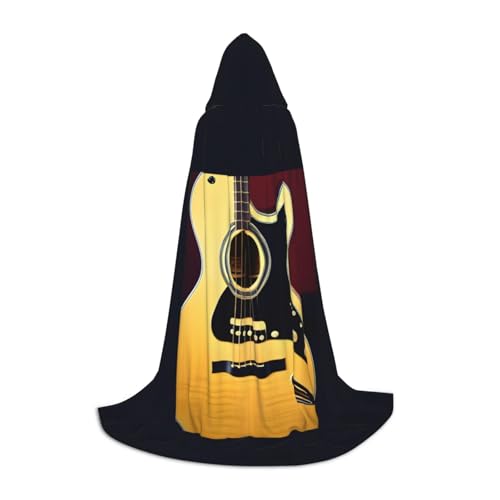 axzttupy Umhang mit Kapuze für Karneval, Halloween und Motto-Partys, bequemer Umhang mit Gitarren-Aufdruck axzttupy Umhang mit Kapuze für Karneval, Halloween und Motto-Partys, bequemer Umhang mit Gitarren-Aufdruck von axzttupy