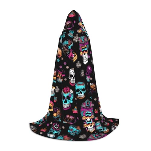 axzttupy Umhang mit Kapuze im Zucker- und Totenkopf-Stil, für Karneval, Halloween und Motto-Partys, bequemer Umhang axzttupy Umhang mit Kapuze im Zucker- und Totenkopf-Stil, für Karneval, Halloween und Motto-Partys, bequemer Umhang von axzttupy