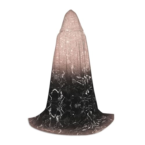 axzttupy Umhang mit Kapuze in Marmorfarbe, Rotgold, Unisex, für Zauberer, Weihnachten, Karneval, Halloween, Cosplay von axzttupy