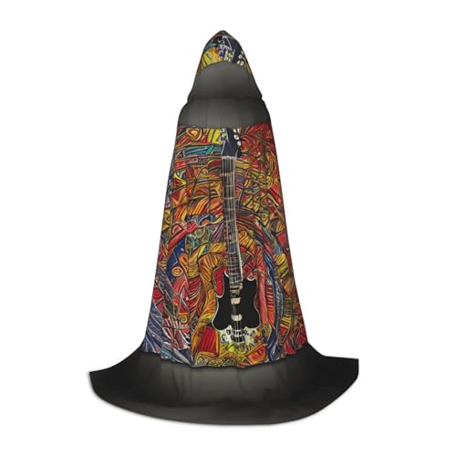 axzttupy Umhang mit Kapuze und Akustik- und Gitarren-Druck, für Karneval, Halloween und Motto-Partys, bequemer Umhang axzttupy Umhang mit Kapuze und Akustik- und Gitarren-Druck, für Karneval, Halloween und Motto-Partys, bequemer Umhang von axzttupy
