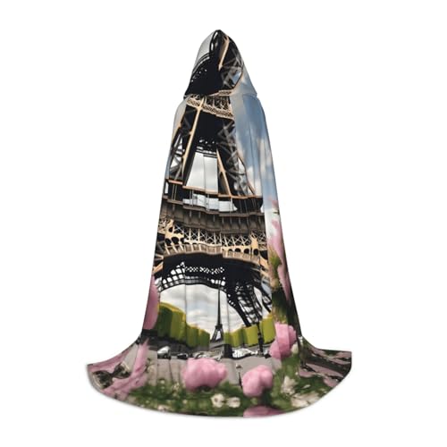 axzttupy Umhang mit Kapuze und Eiffelturm, Blumenmotiv, für Karneval, Halloween und Motto-Partys, bequemer Umhang axzttupy Umhang mit Kapuze und Eiffelturm, Blumenmotiv, für Karneval, Halloween und Motto-Partys, bequemer Umhang von axzttupy