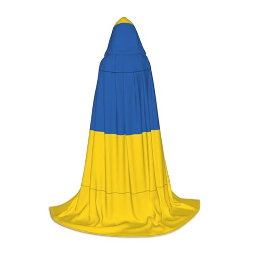 axzttupy Umhang mit Kapuze und Flagge der Ukraine, für Karneval, Halloween und Motto-Partys, bequemer Umhang von axzttupy