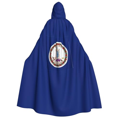 axzttupy Umhang mit Kapuze und Flaggen-Aufdruck Virginia für Halloween, Cosplay, Karneval und Maskerade-Partys, Uni-Umhang axzttupy Umhang mit Kapuze und Flaggen-Aufdruck Virginia für Halloween, Cosplay, Karneval und Maskerade-Partys, Uni-Umhang von axzttupy