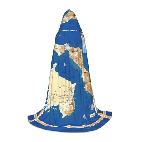 axzttupy Umhang mit Kapuze und Griechenlandkarte, für Karneval, Halloween und Motto-Partys, bequemer Umhang axzttupy Umhang mit Kapuze und Griechenlandkarte, für Karneval, Halloween und Motto-Partys, bequemer Umhang von axzttupy