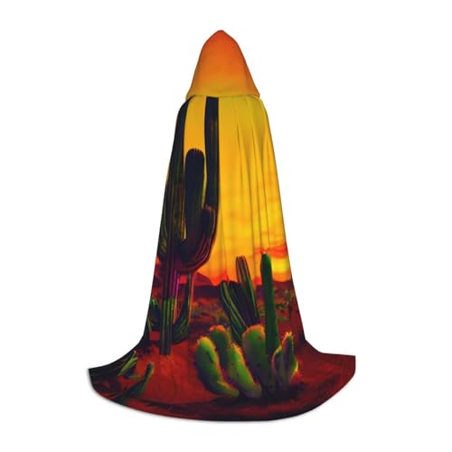 axzttupy Umhang mit Kapuze und Kaktus in Wüste, Unisex, für Zauberer, Weihnachten, Karneval, Halloween, Cosplay von axzttupy