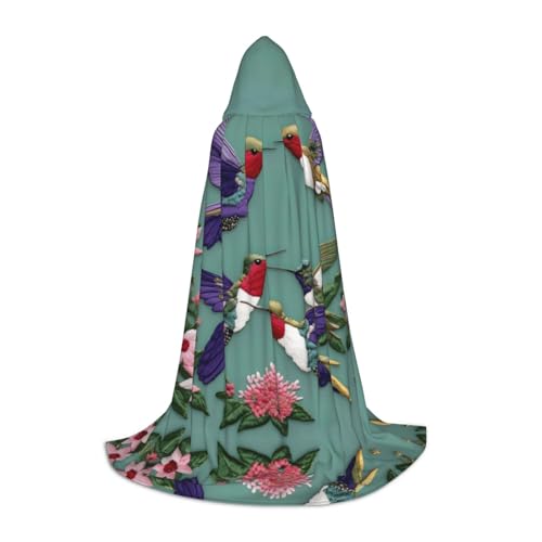 axzttupy Umhang mit Kapuze und Kolibris, Unisex, mit Kapuze, für Zauberer, Weihnachten, Karneval, Halloween, Cosplay von axzttupy