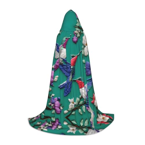 axzttupy Umhang mit Kapuze und Kolibris mit Blumenstickerei, für Karneval, Halloween und Motto-Partys, bequemer Umhang axzttupy Umhang mit Kapuze und Kolibris mit Blumenstickerei, für Karneval, Halloween und Motto-Partys, bequemer Umhang von axzttupy