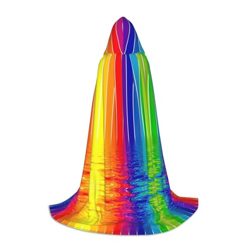 axzttupy Umhang mit Kapuze und Regenbogenstreifen, Unisex, volle Länge, für Zauberer, Weihnachten, Karneval, Halloween, Cosplay axzttupy Umhang mit Kapuze und Regenbogenstreifen, Unisex, volle Länge, für Zauberer, Weihnachten, Karneval, Halloween, Cosplay von axzttupy